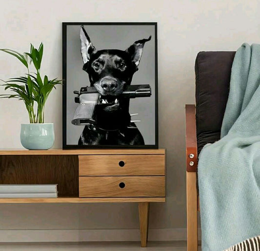 1pcs Frameless Black Dog