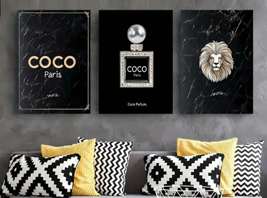 3pcs Frameless Luxury Perfume Canvas