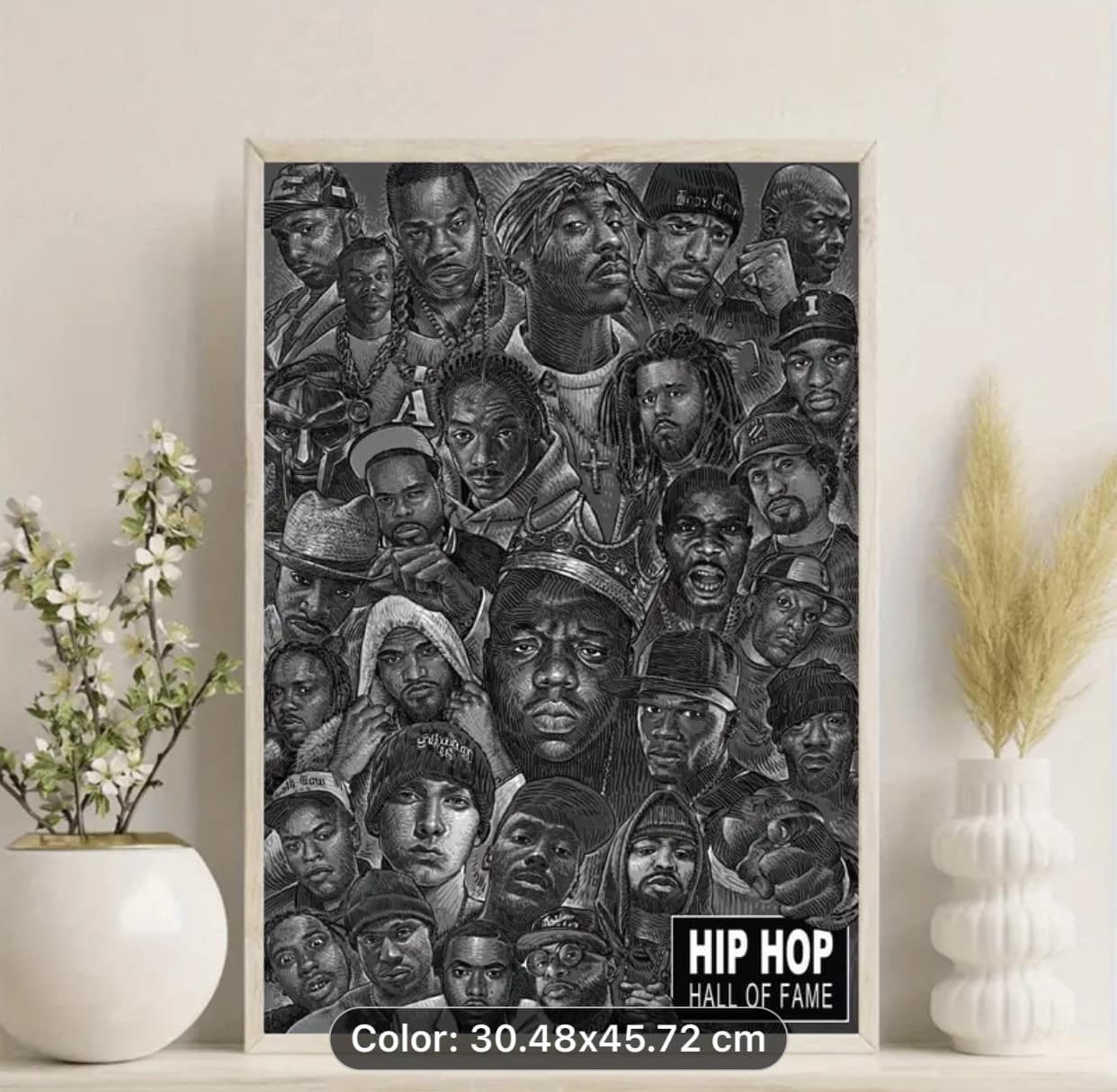1pcs Frameless Hip Hop Hall Of Fame Canvas